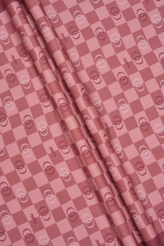 Dama Logo Pembe Floş Viskon Şal 70x210