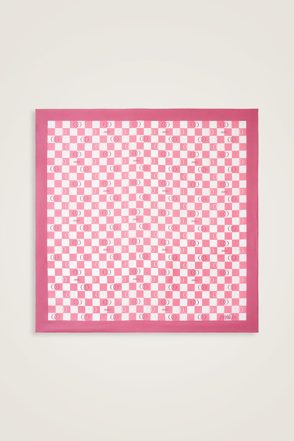 Dama Logo Pembe Tivil İpek Eşarp 90x90