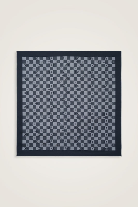 Dama Logo Siyah Tivil İpek Eşarp 90x90