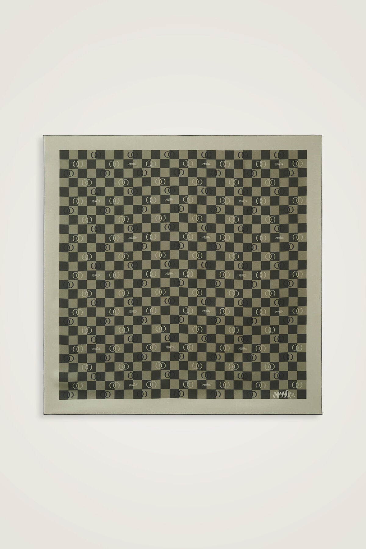 Dama Logo Yeşil Tivil İpek Eşarp 90x90