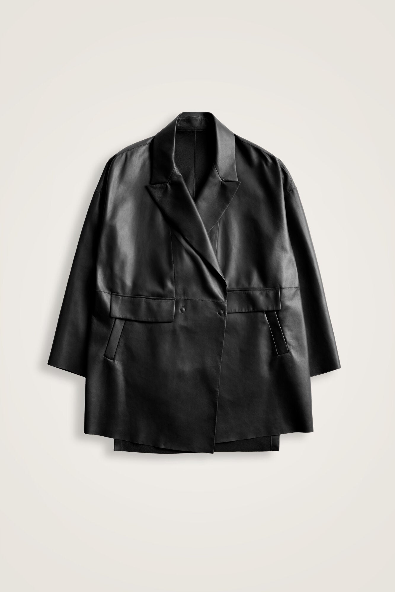 Deri Siyah Blazer Ceket