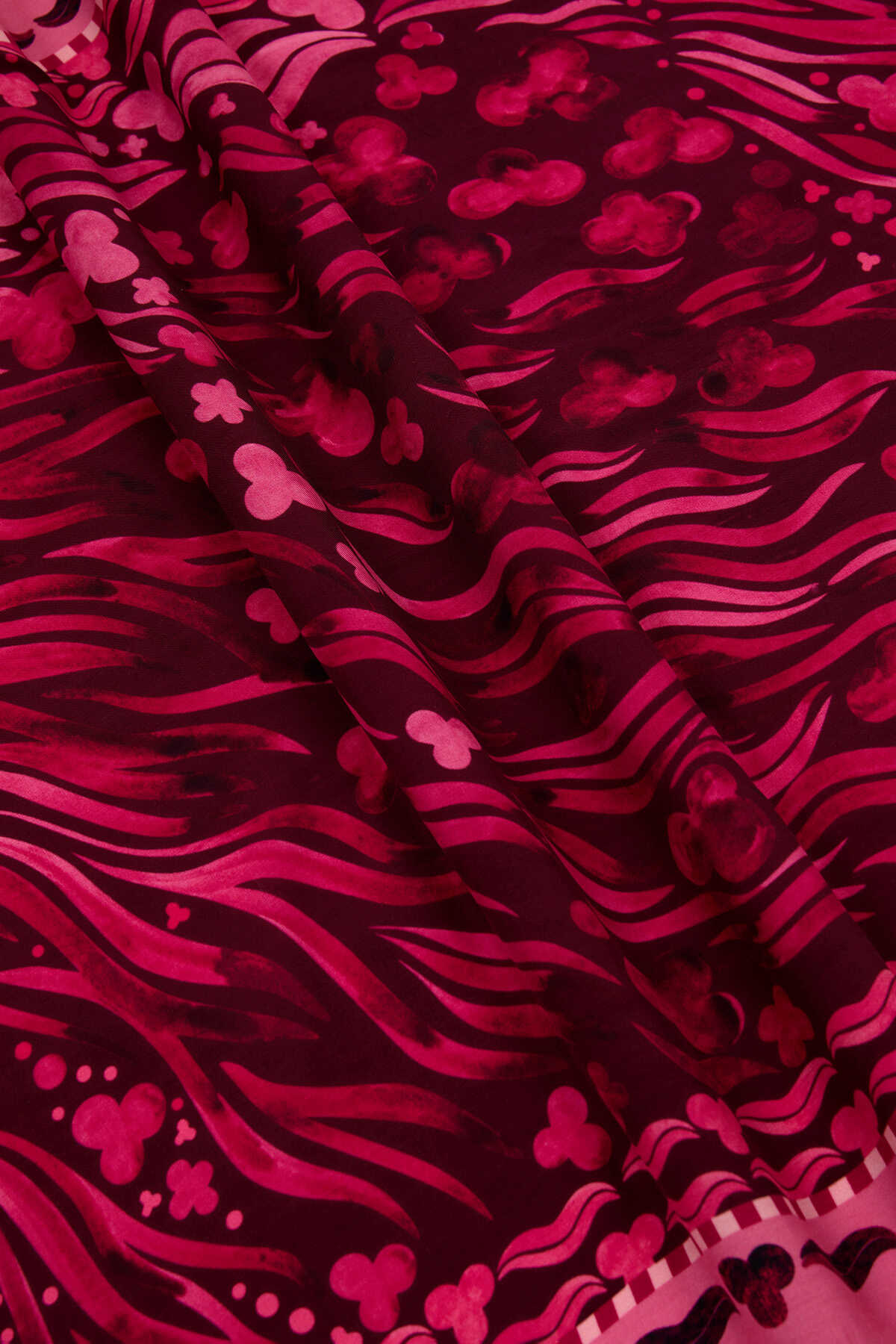 Derin Deniz Bordo Floş Viskon Şal 70x210