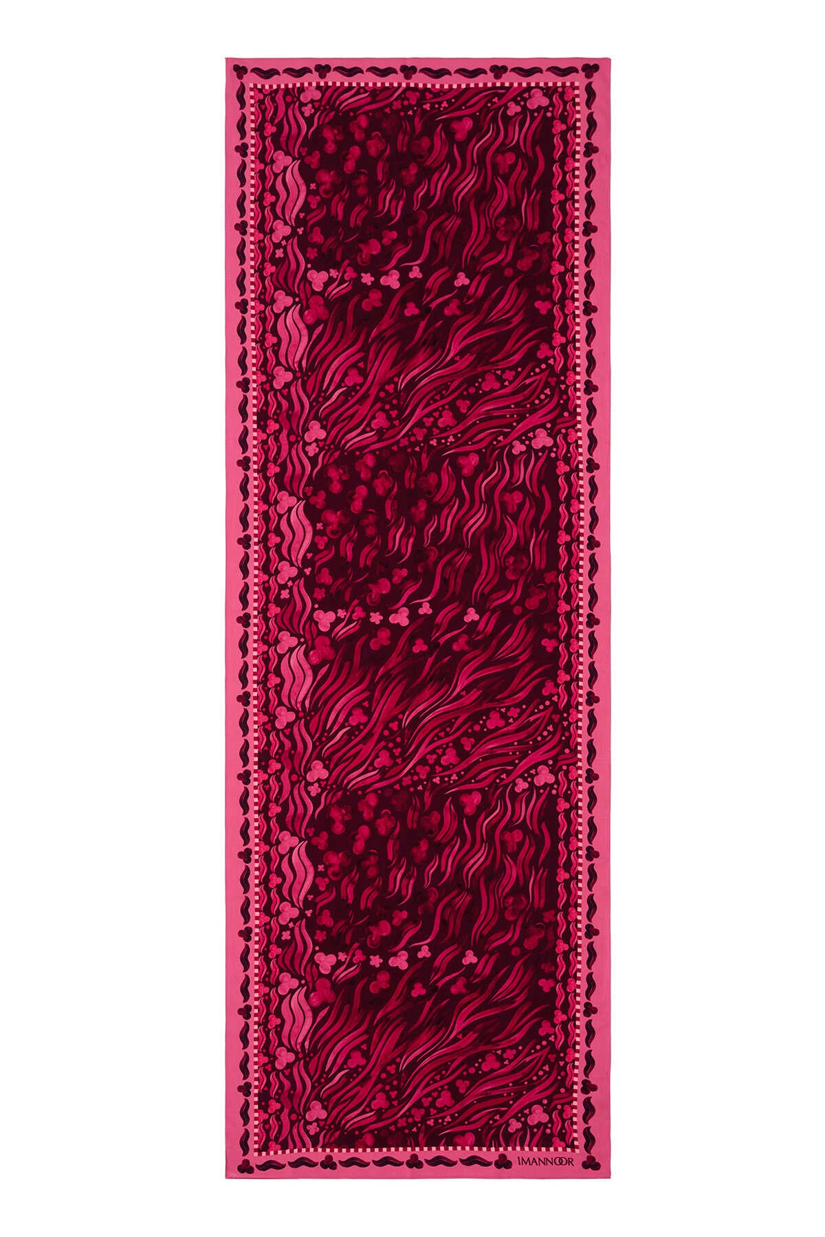 Derin Deniz Bordo Floş Viskon Şal 70x210