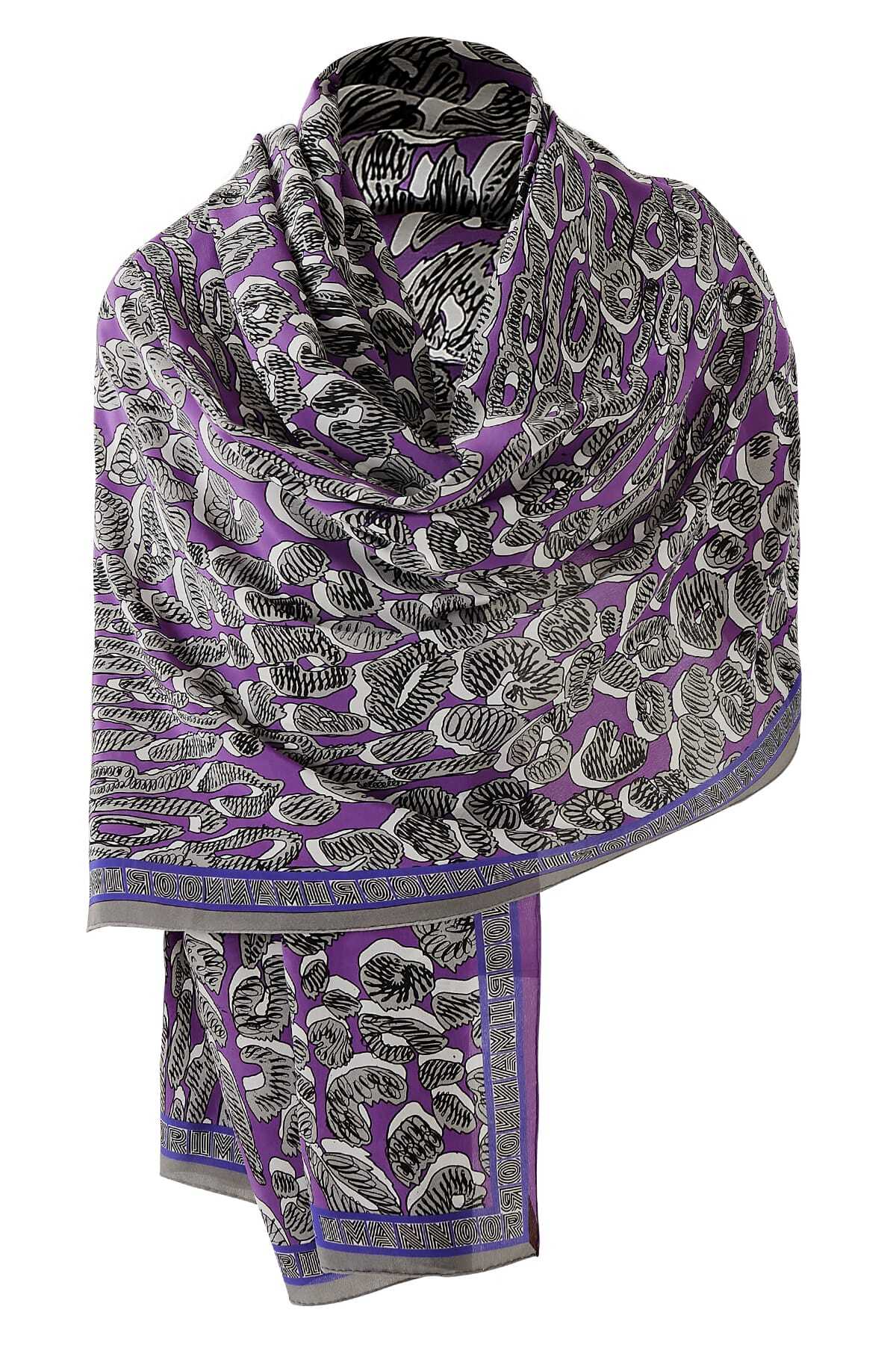 Doğunun Leoparı Fuşya İpek Şal 80x200