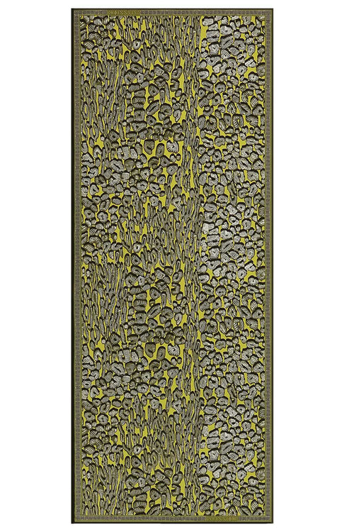 Doğunun Leoparı Sarı İpek Şal 80x200