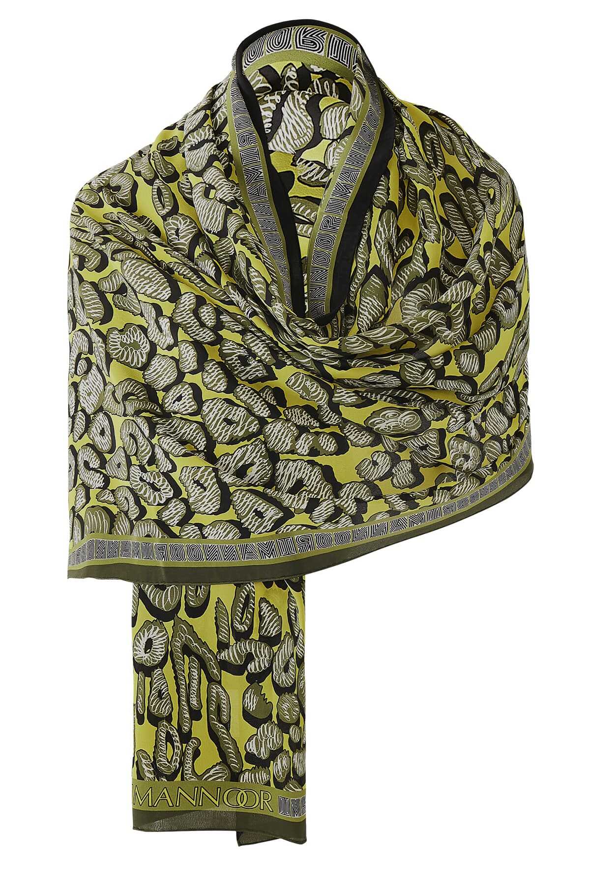 Doğunun Leoparı Sarı İpek Şal 80x200
