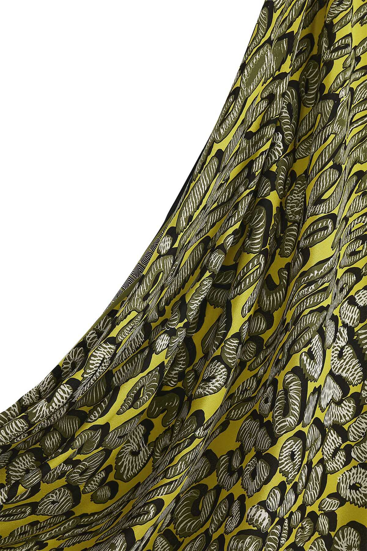 Doğunun Leoparı Sarı İpek Şal 80x200
