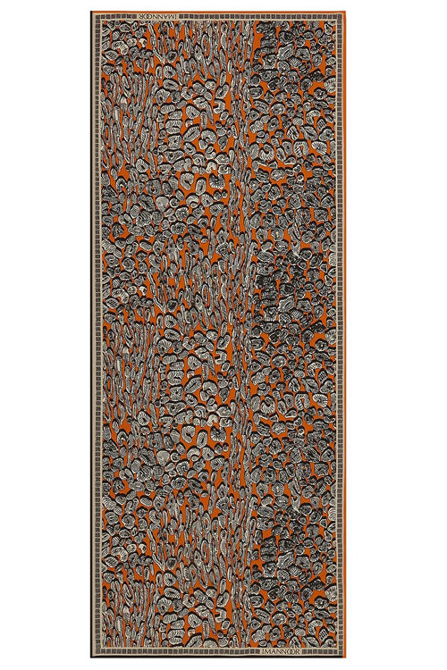 Doğunun Leoparı Turuncu İpek Şal 80x200