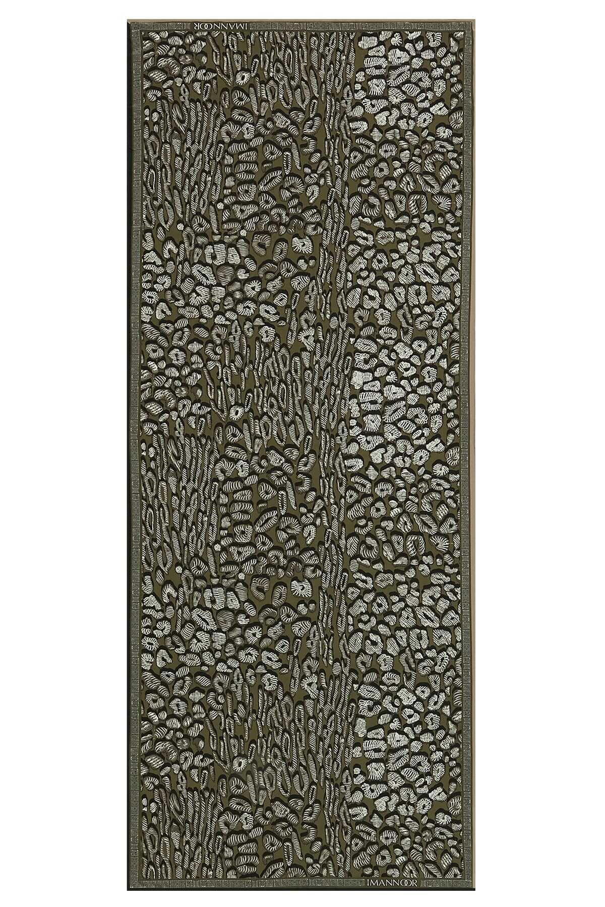 Doğunun Leoparı Yeşil İpek Şal 80x200