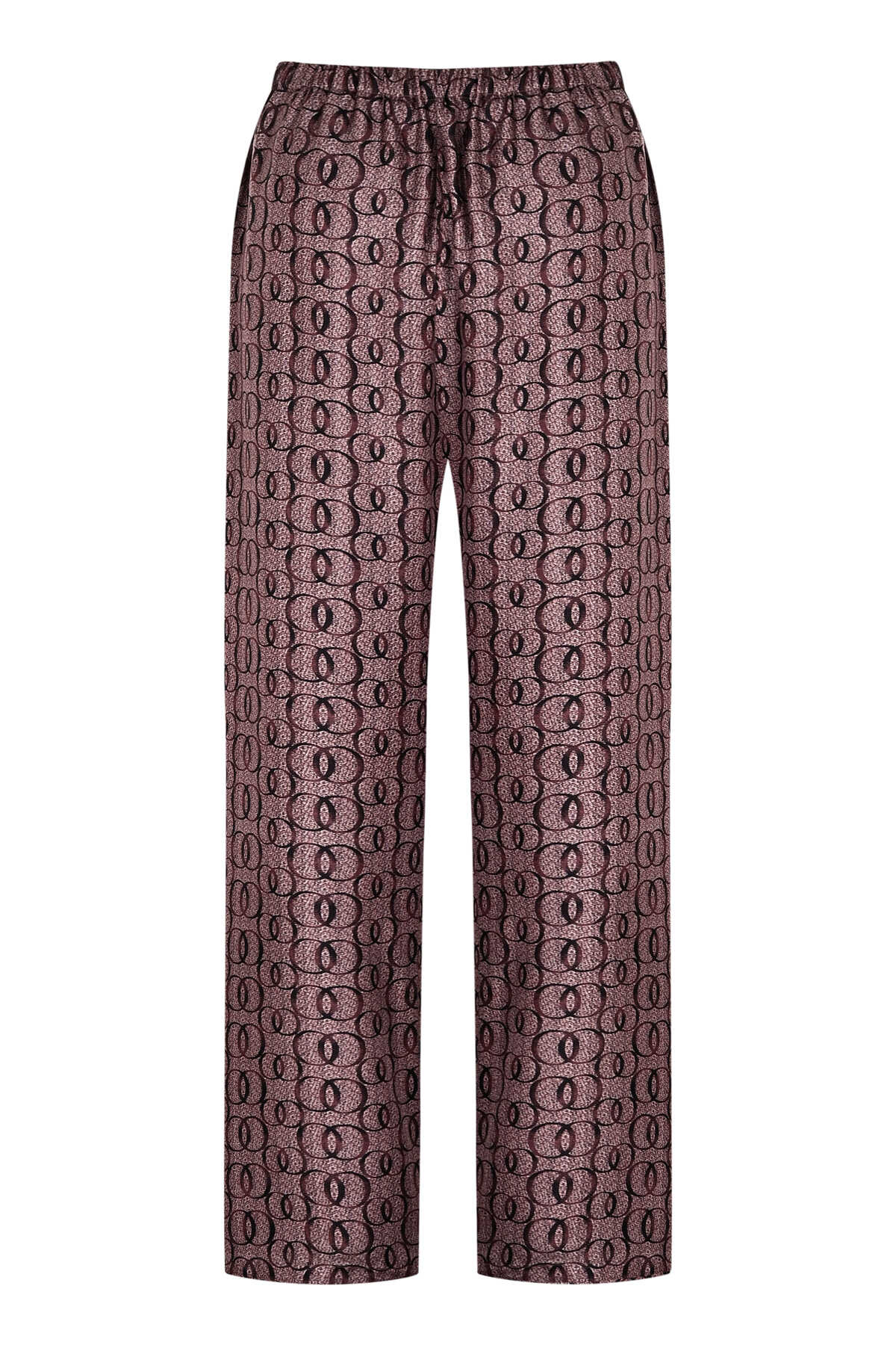 Dokuma Noor Bordo İpek Pantolon