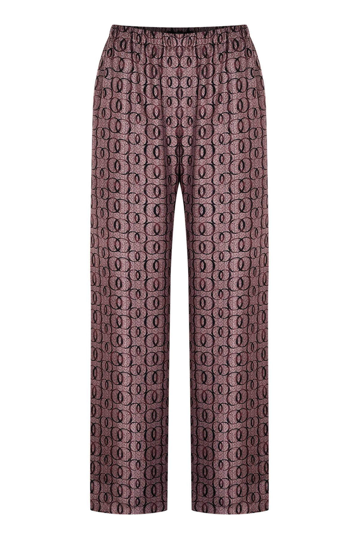 Dokuma Noor Bordo İpek Pantolon