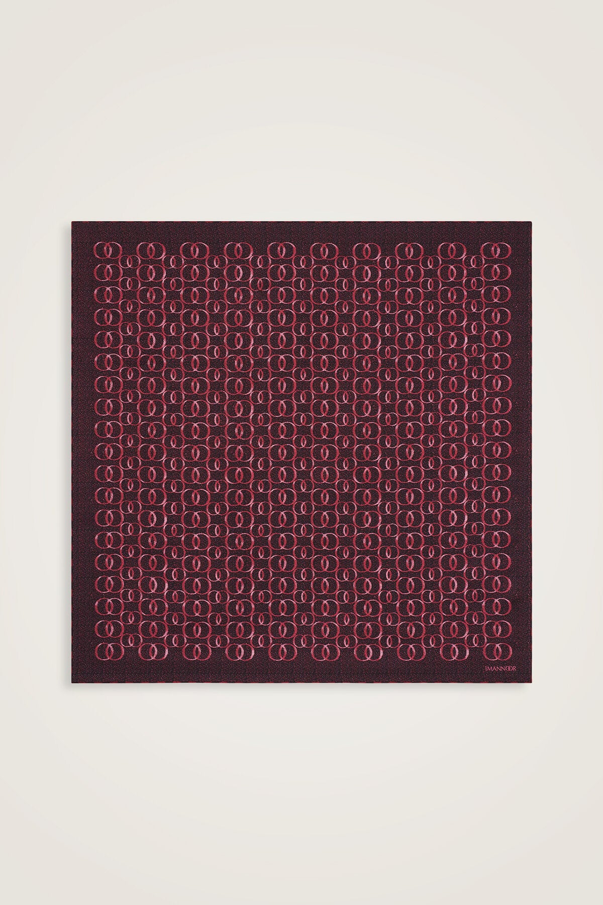 Dokuma Noor Bordo Tivil İpek Eşarp 90x90