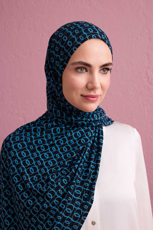 Dokuma Noor Lacivert Supreme Şal 70x175