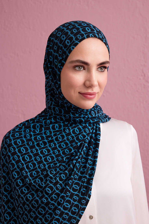 Dokuma Noor Lacivert Supreme Şal 70x175