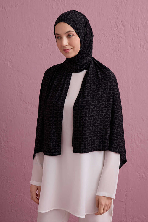 Dokuma Noor Siyah Supreme Şal 70x175