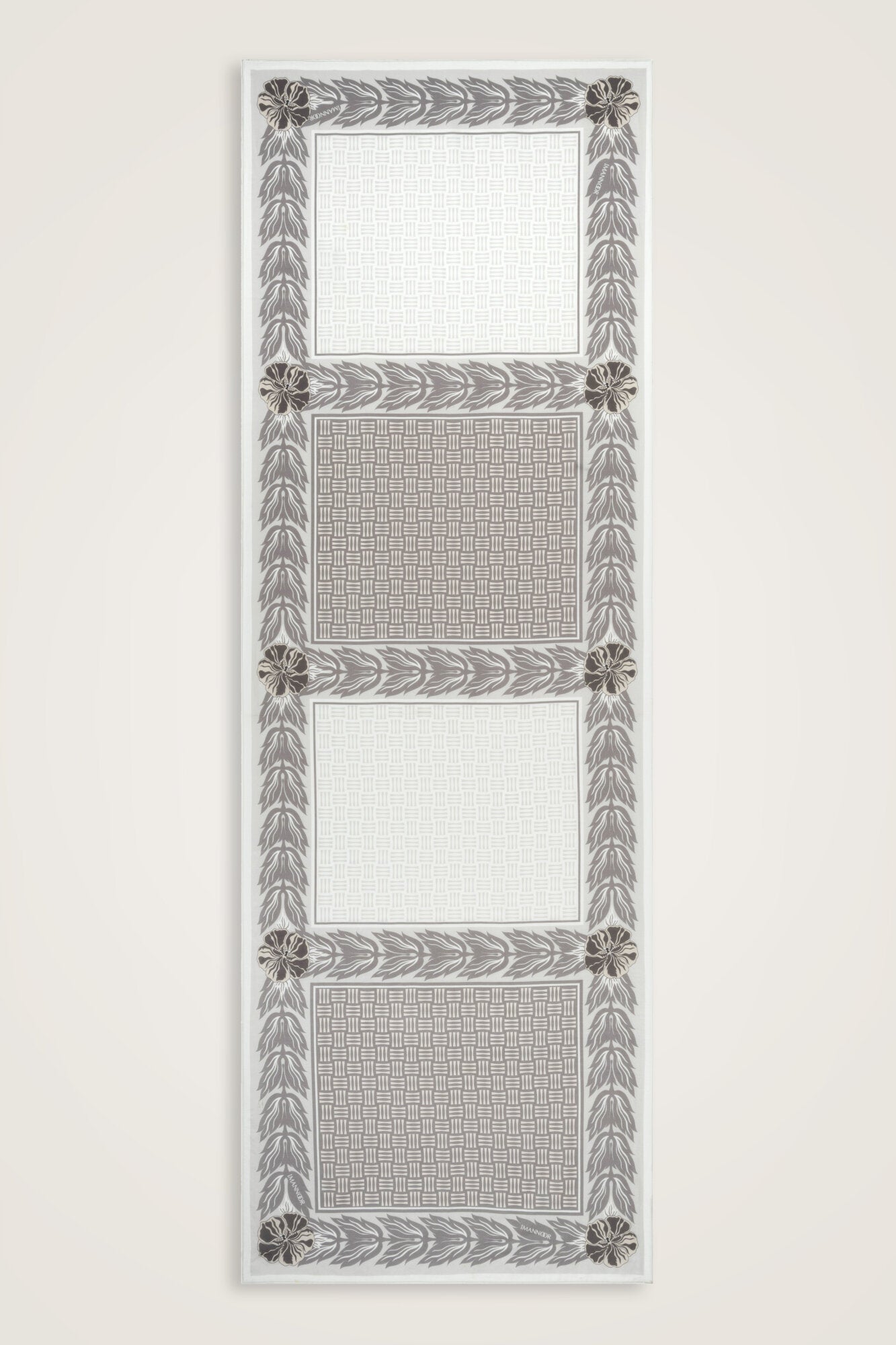 Dört Mevsim Gri Pamuk Floş Şal 70x210