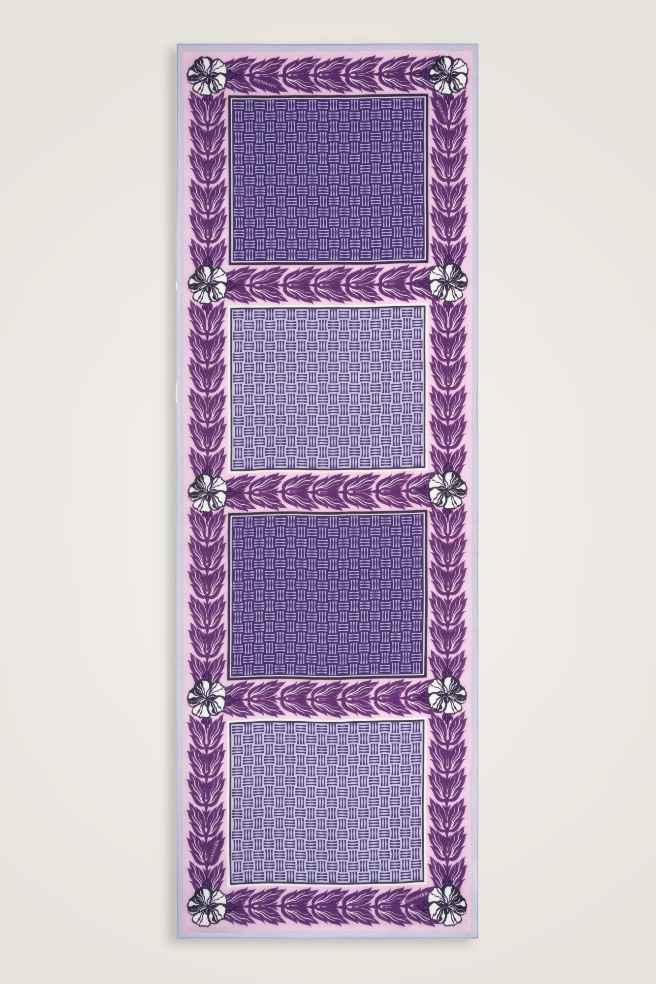 Dört Mevsim Lila Pamuk Floş Şal 70x210