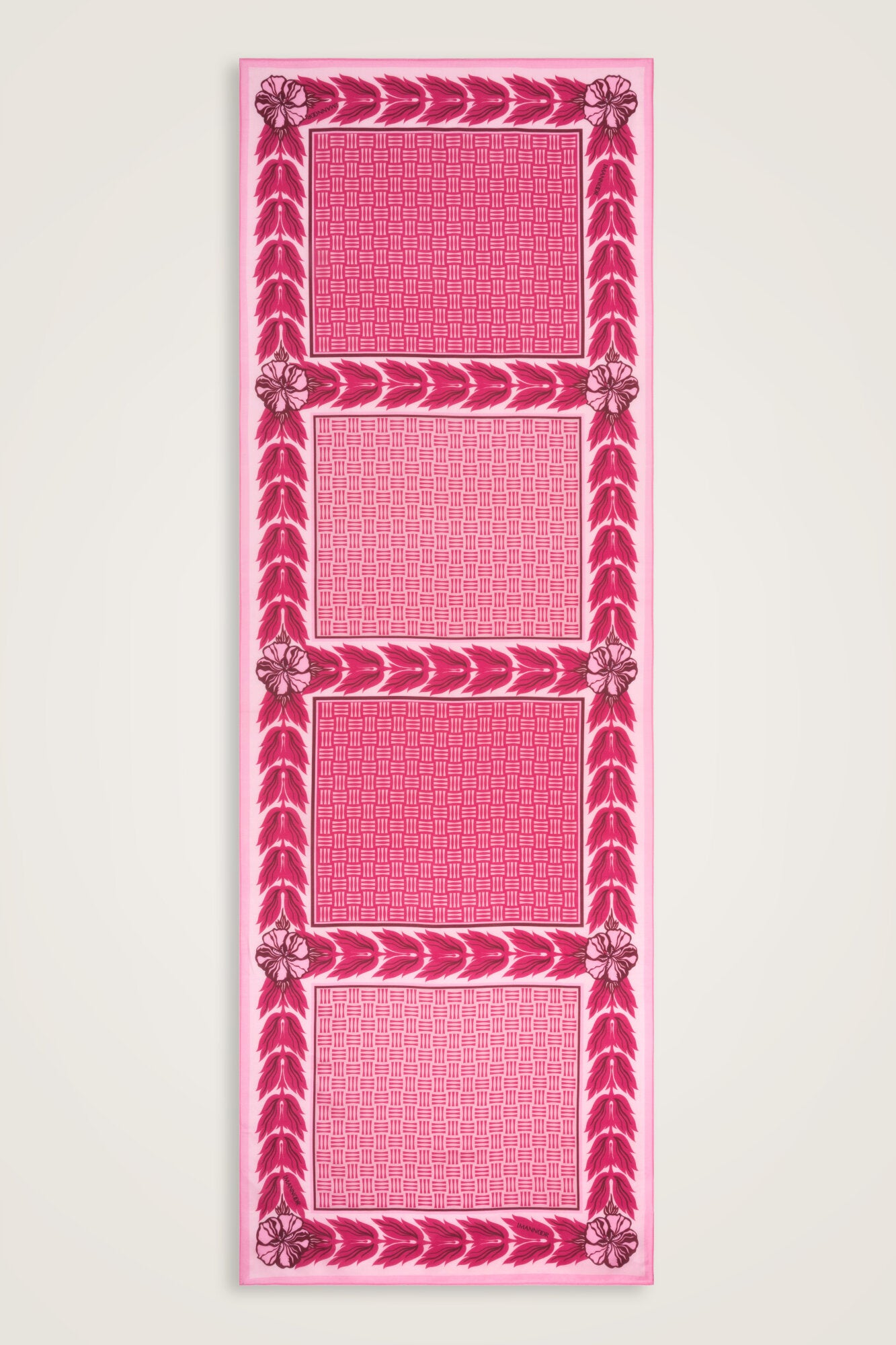 Dört Mevsim Pembe Pamuk Floş Şal 70x210