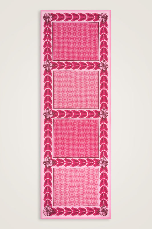 Dört Mevsim Pembe Pamuk Floş Şal 70x210