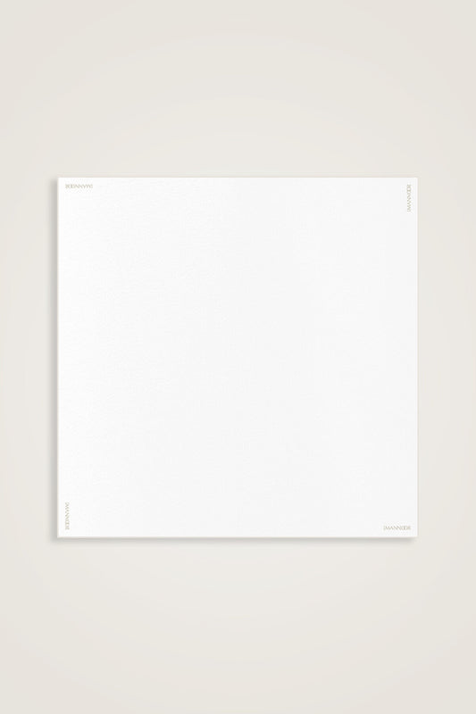 Düz Renk Beyaz Krep İpek Eşarp 110x110