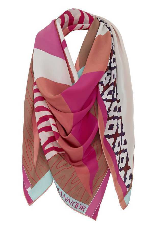 Esen Fuşya İpek Eşarp 140x140