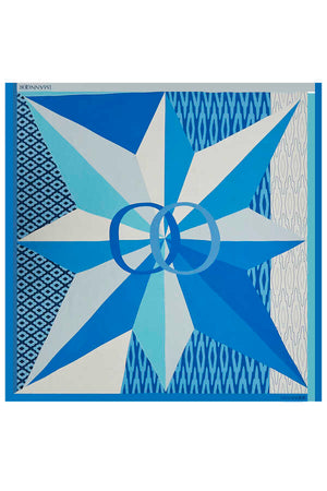 Esen Mavi İpek Eşarp 140x140