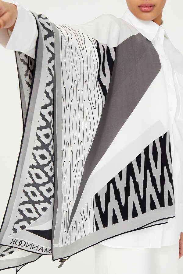 Esen Siyah İpek Eşarp 140x140