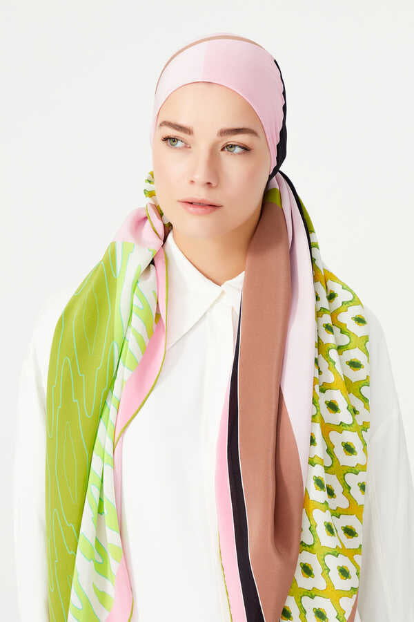 Esen Yeşil İpek Eşarp 140x140