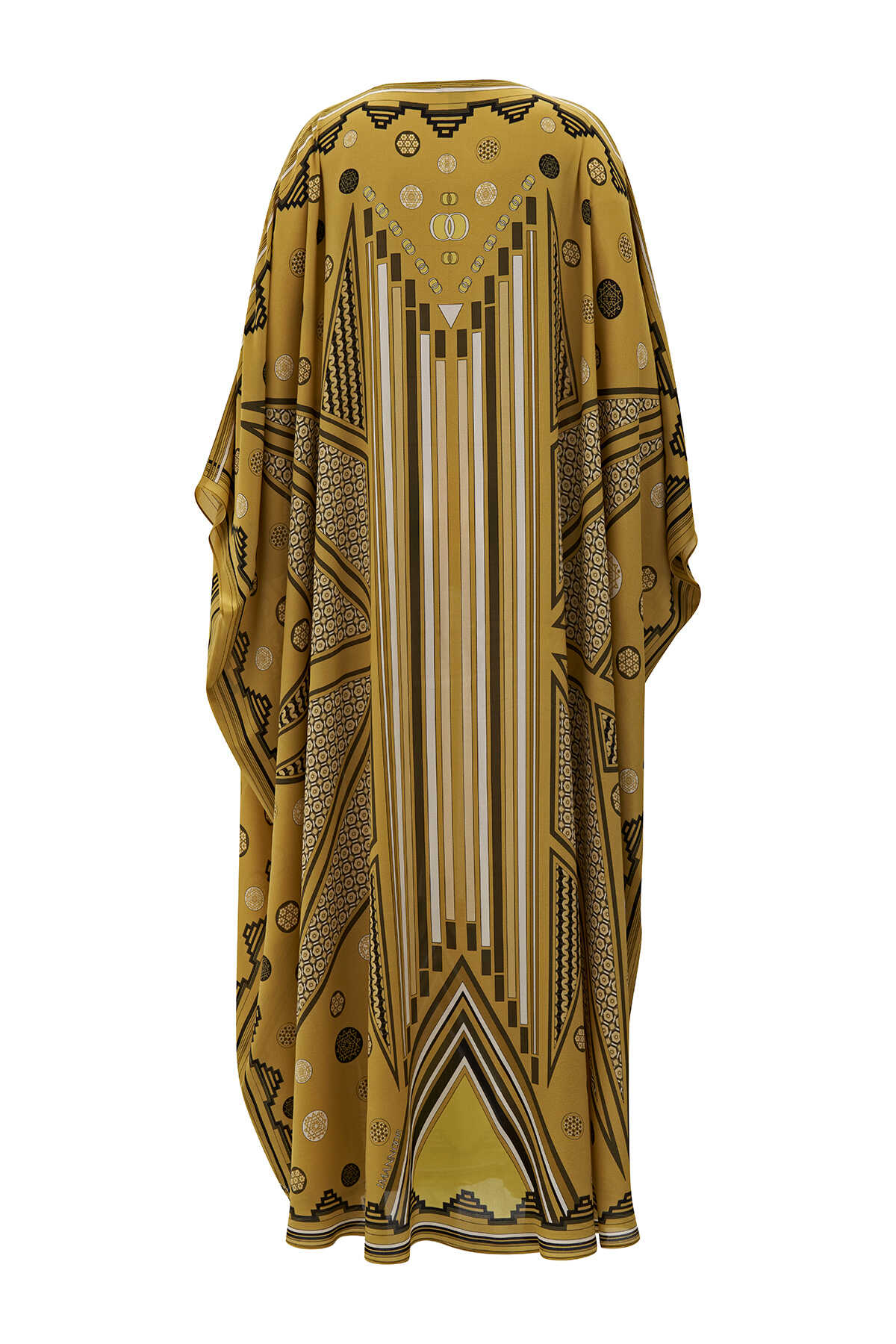Esen Yolu Sarı İpek Kaftan