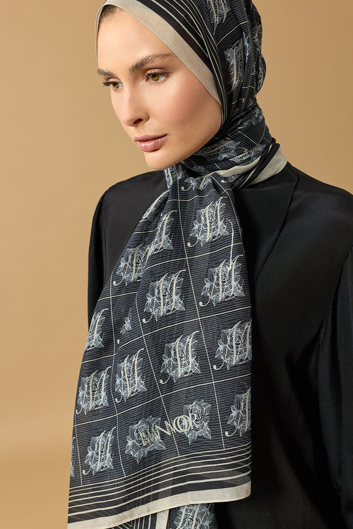 Esma Koleksiyonu [M] Gece Pamuk İpek Şal 70x200
