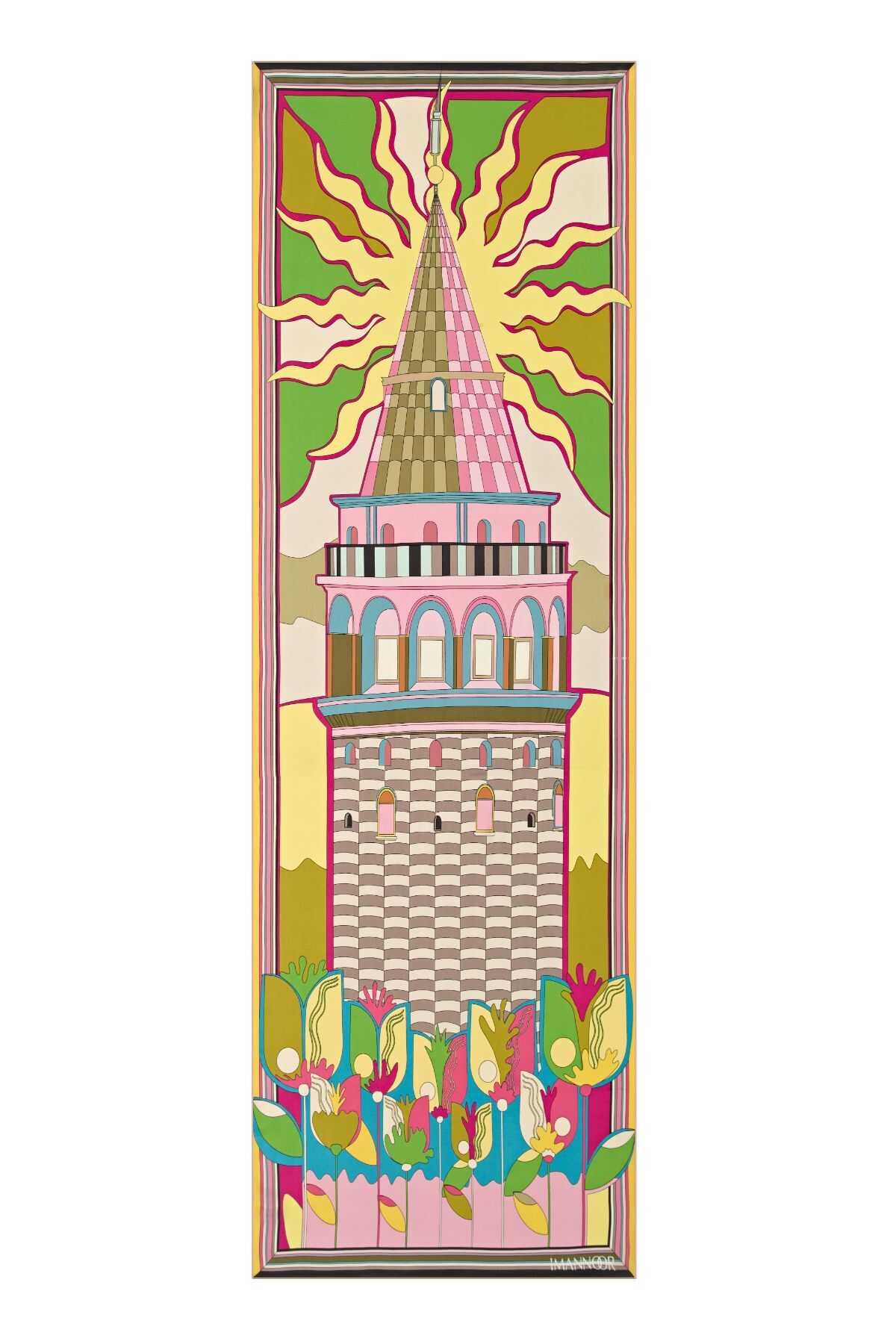 Galata Pastel Krep İpek Şal 70x210