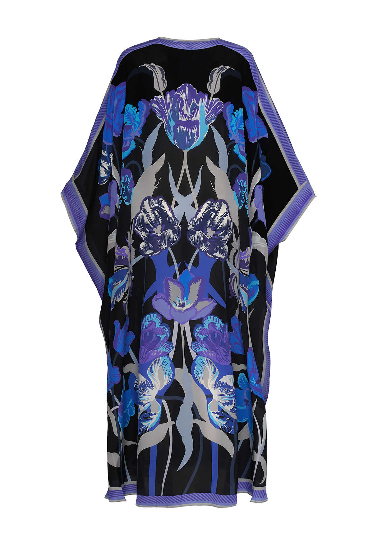 Gece Bahçesi Saks İpek Abaya
