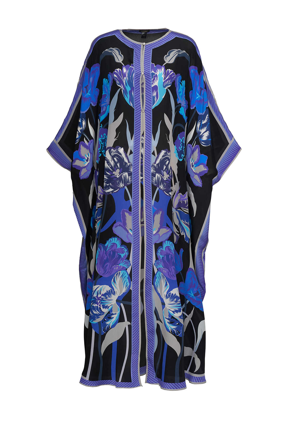 Gece Bahçesi Saks İpek Abaya
