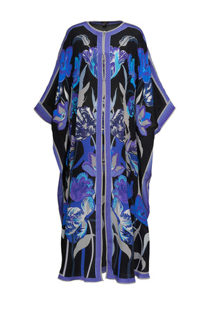 Gece Bahçesi Saks İpek Abaya