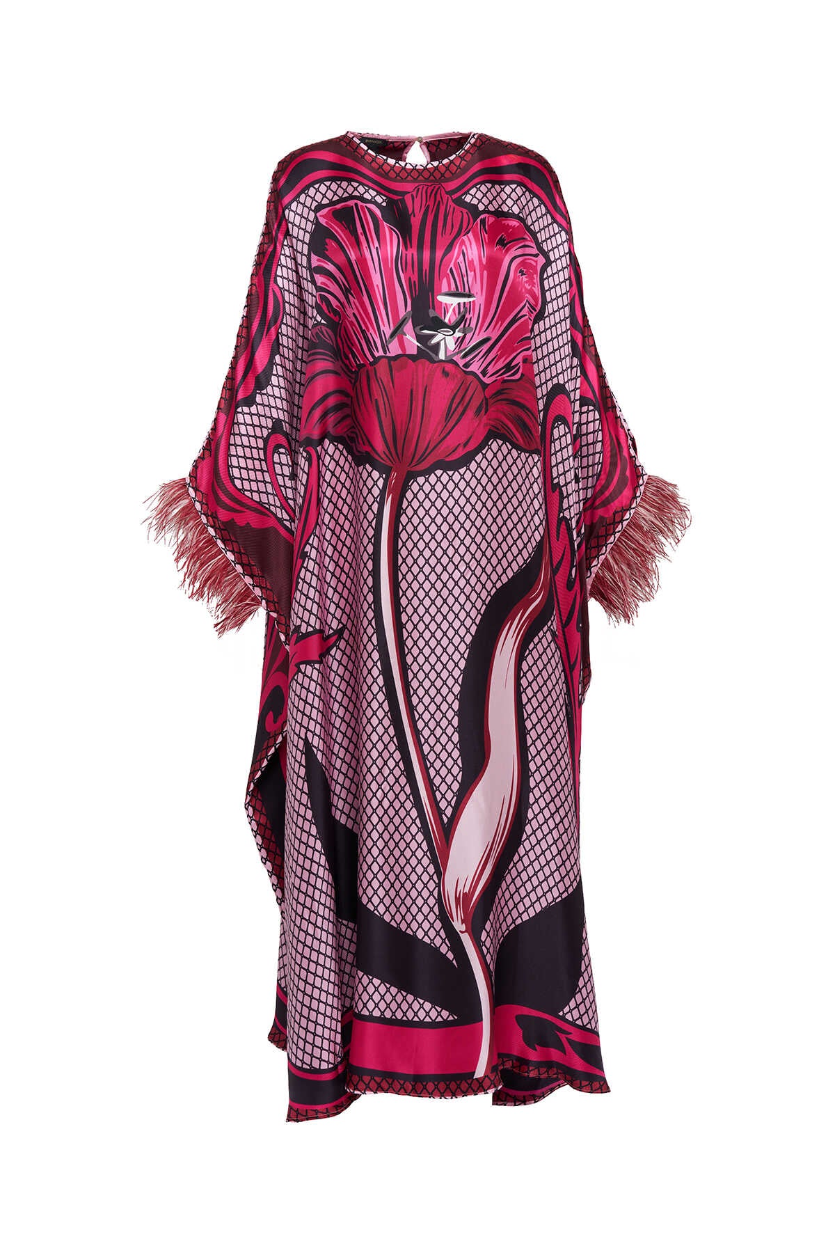 Gece Çiçeği Bordo İpek Kaftan