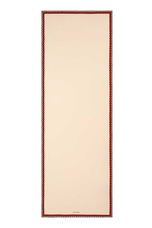 Gece Çiçeği Krem Krep İpek Elbise Şal 70x200