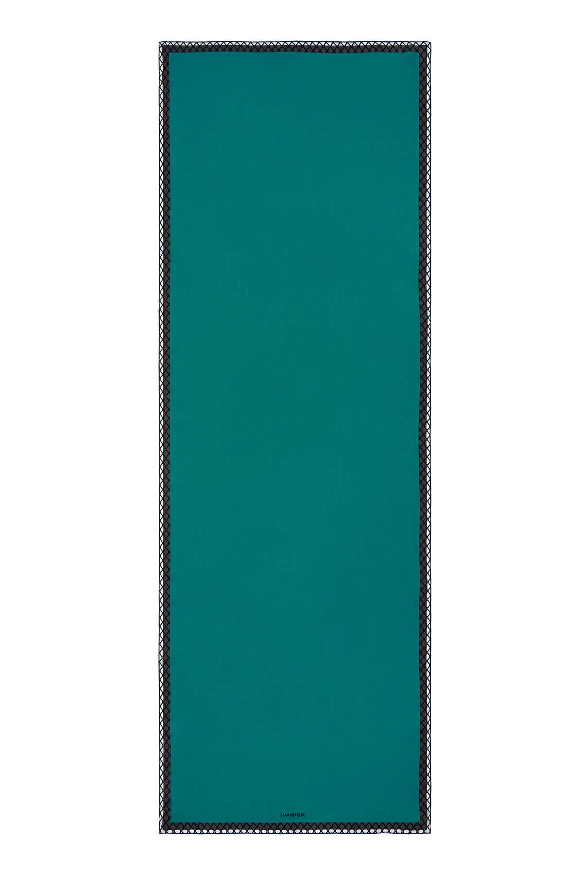Gece Çiçeği Mavi Krep İpek Şal 70x200