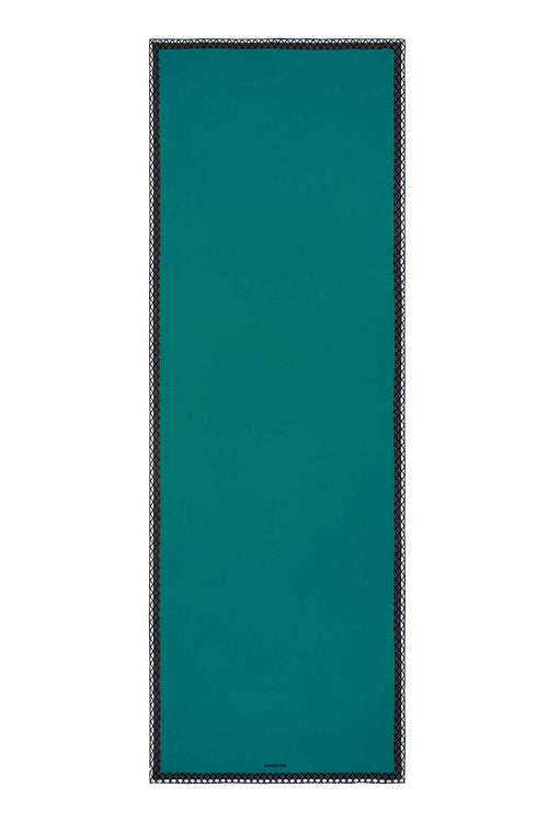 Gece Çiçeği Mavi Krep İpek Şal 70x200