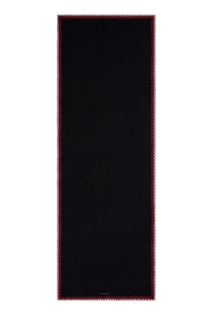 Gece Çiçeği Siyah/Fuşya Krep İpek Şal 70x200