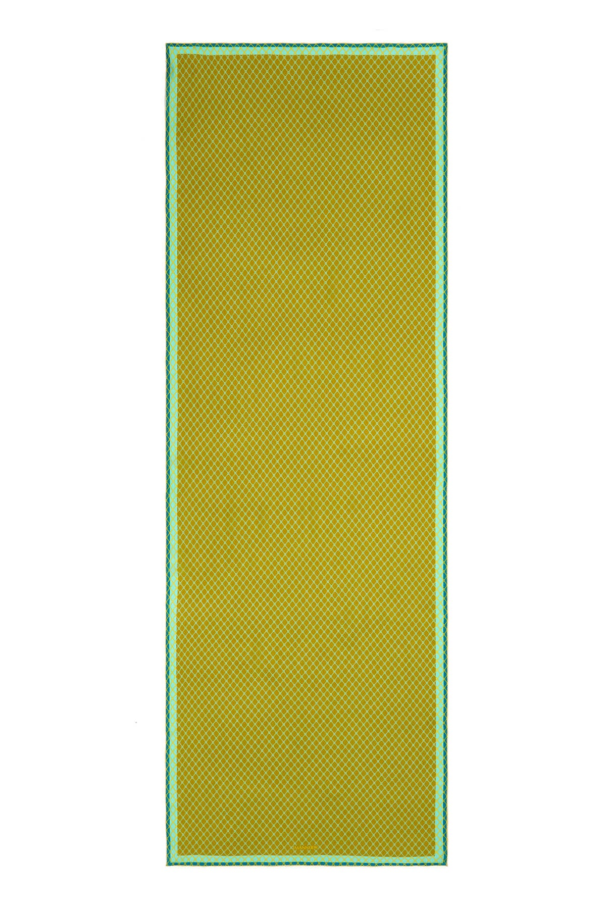 Gece Çiçeği Yeşil Krep İpek Elbise Şal 70x200