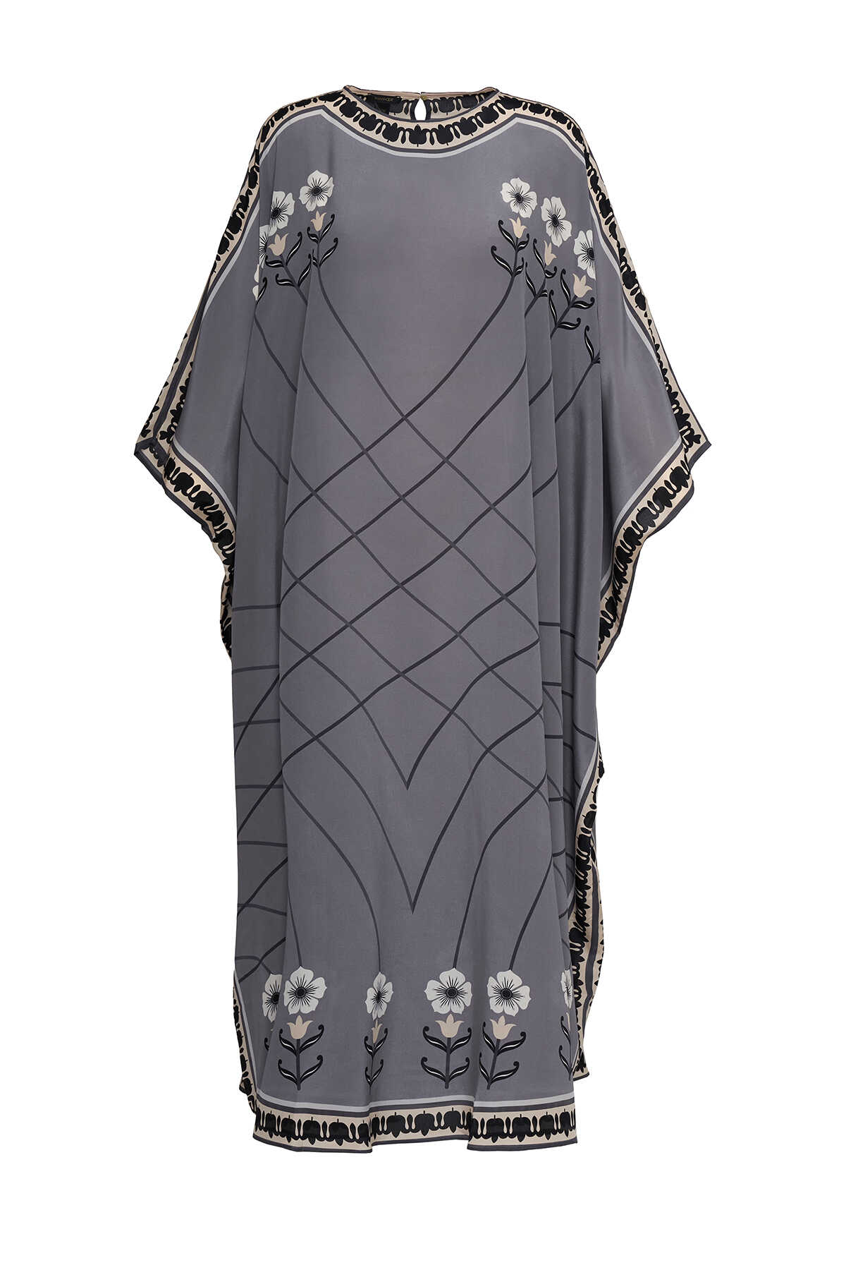 Geçit Gri İpek Kaftan