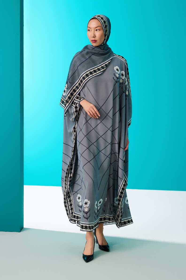 Geçit Gri İpek Kaftan