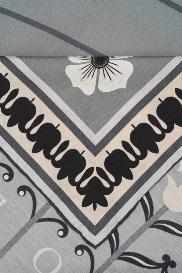 Geçit Gri Pamuk İpek Şal 70x200
