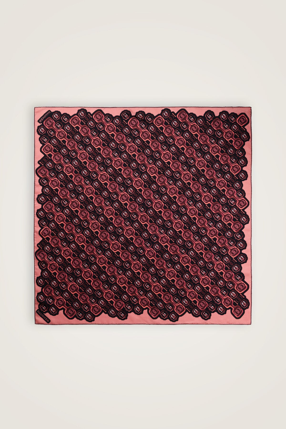 Girdap Bordo Tivil İpek Eşarp 95x95