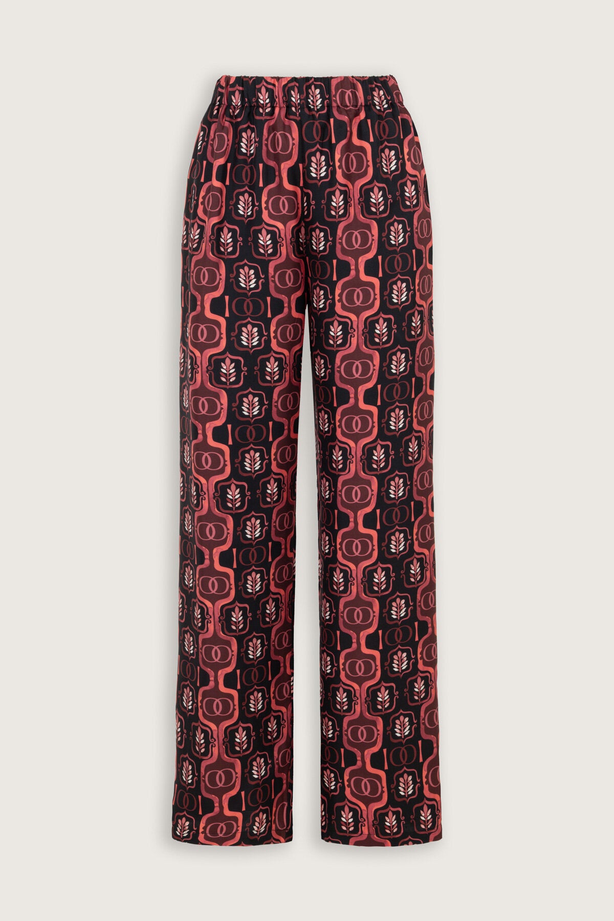 Girdap Bordo Tivil İpek Pantolon Pijama