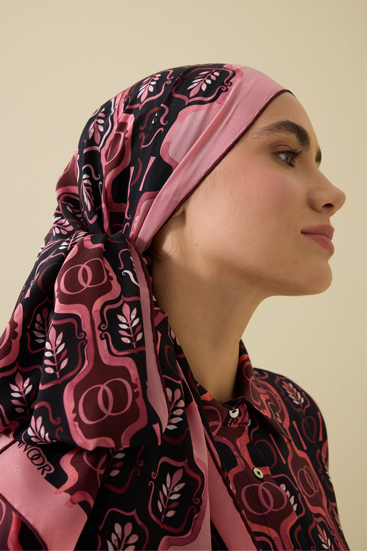 Girdap İpek Bordo Pijama Şalı 70x210