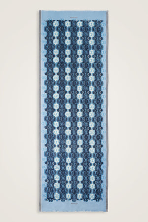Girdap Lacivert Yün Şal 70x200