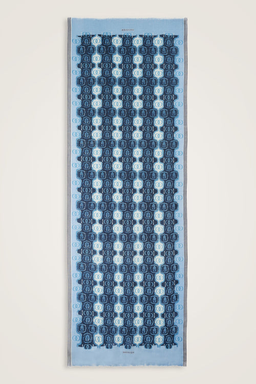 Girdap Lacivert Yün Şal 70x200