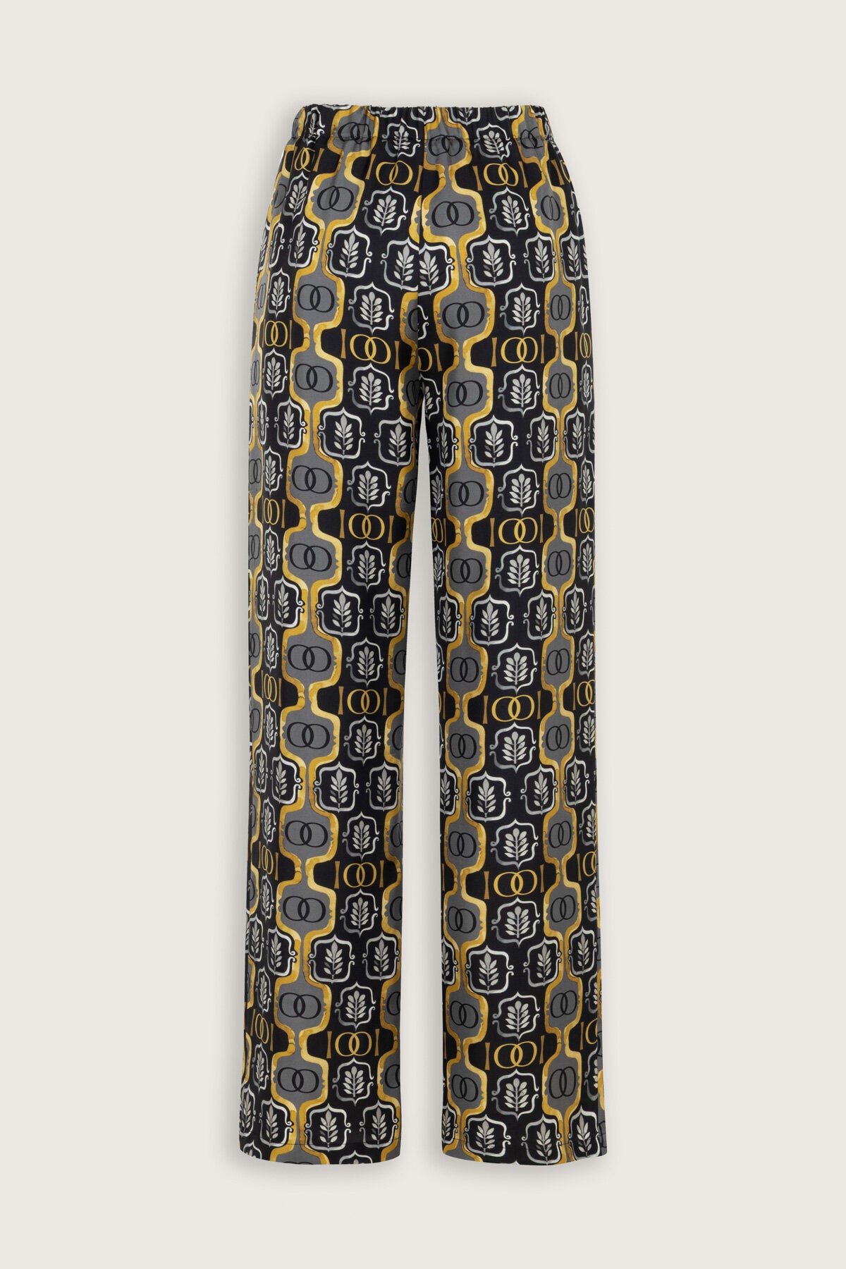 Girdap Siyah-Altın Tivil İpek Pantolon Pijama