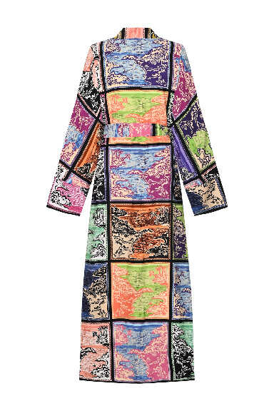 Göl Kenarı Çok Renkli Modal Viskon Kimono